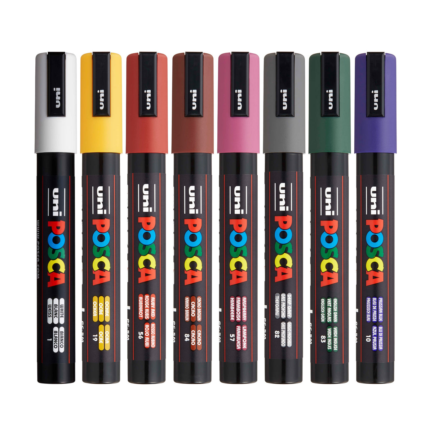 Uni POSCA PC-5M Water-Based Paint Markers - Dark Colors (8 Pack)