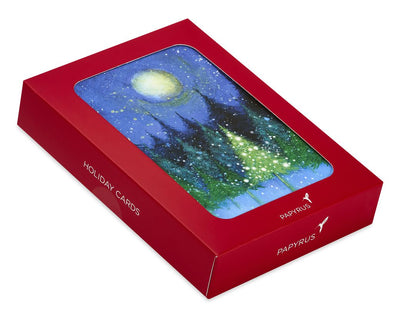 Papyrus Boxed Cards - Holiday Trees Under The Moon
