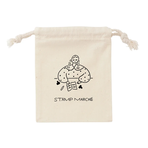 Stamp Marché Original Cotton Drawstring Bag - Small