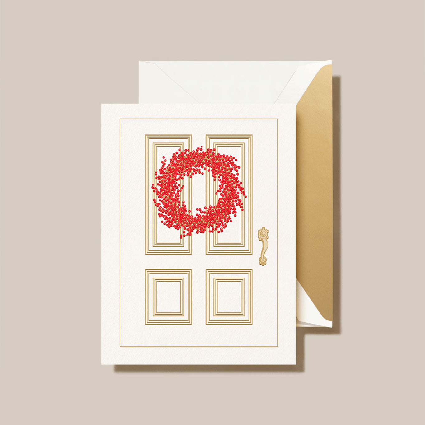 Crane Boxed Holiday Cards - Red Berry Wreath