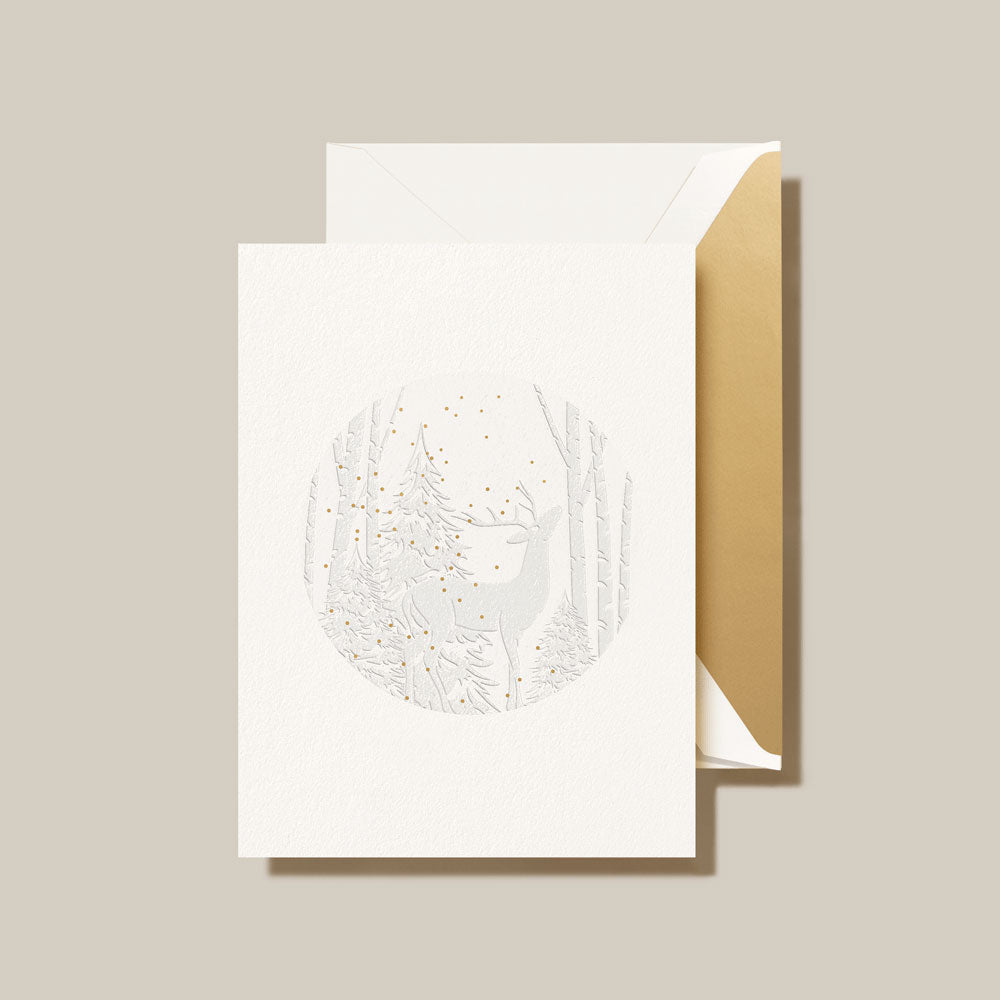 Crane Boxed Holiday Cards - Birch Forest Reindeer