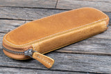 Galen Leather Zippered Duo Slim Pen Case for 2 Pens
