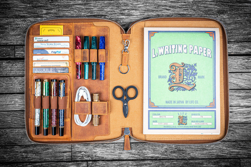 Galen Leather Zipped B5 Notebook Folio – Atlas Stationers
