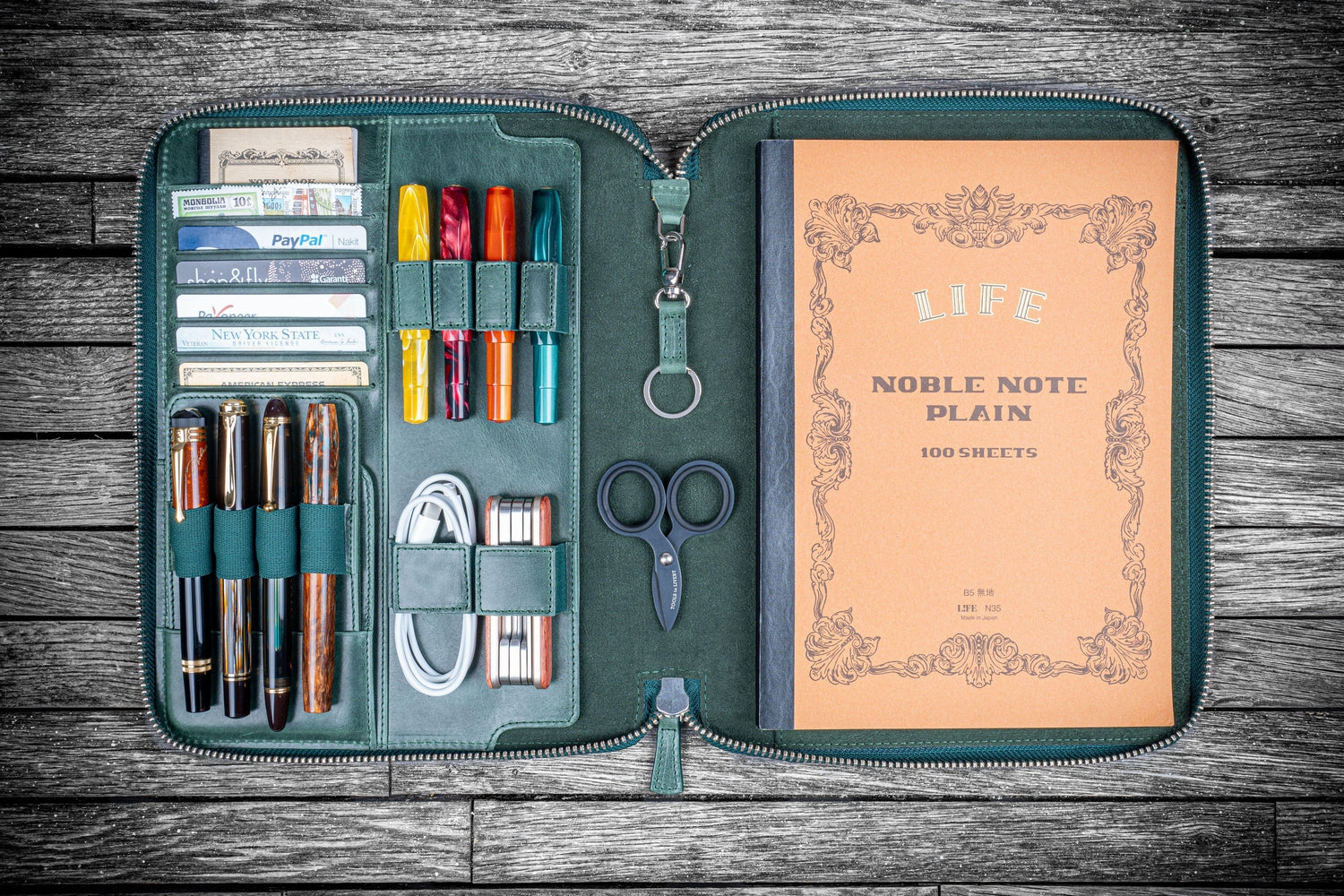 Galen Leather Zipped B5 Notebook Folio – Atlas Stationers