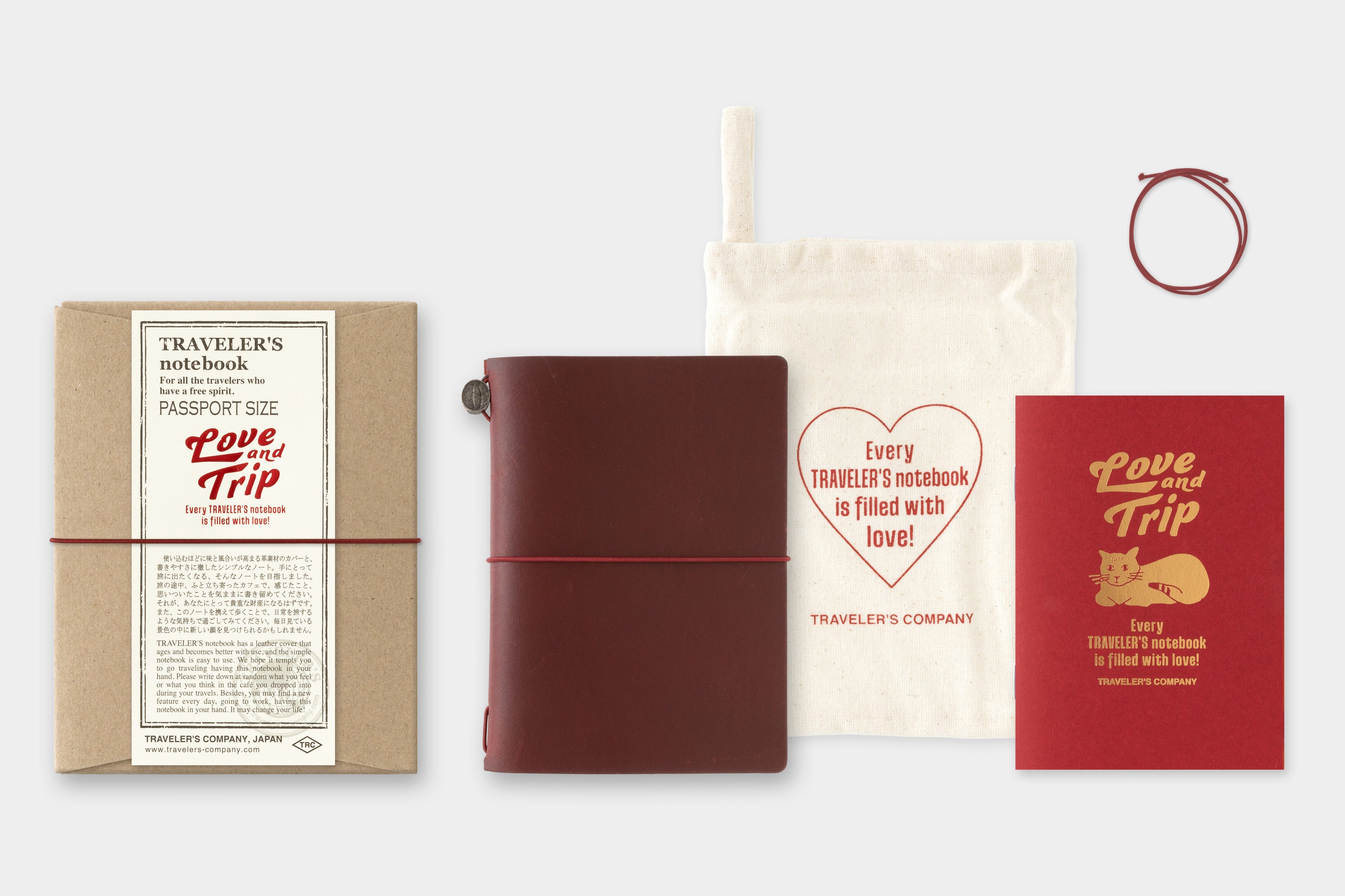 Traveler's Love and Trip Notebook - Passport Size - Red