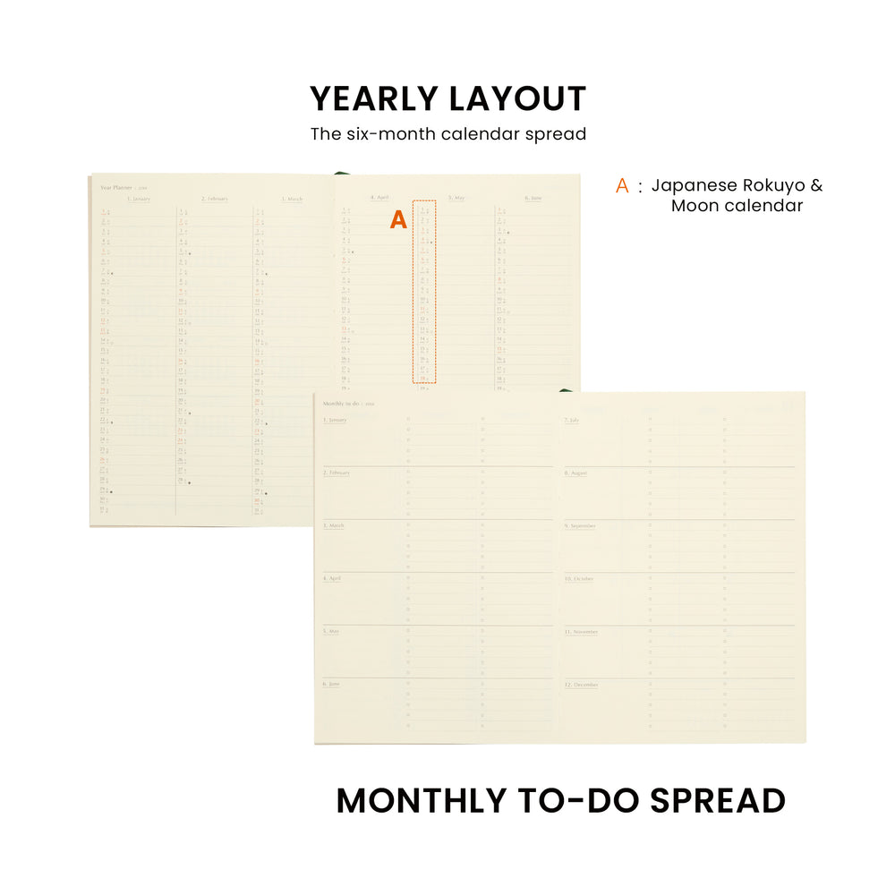 Hightide 2027 Monthly Square Diary coton A5