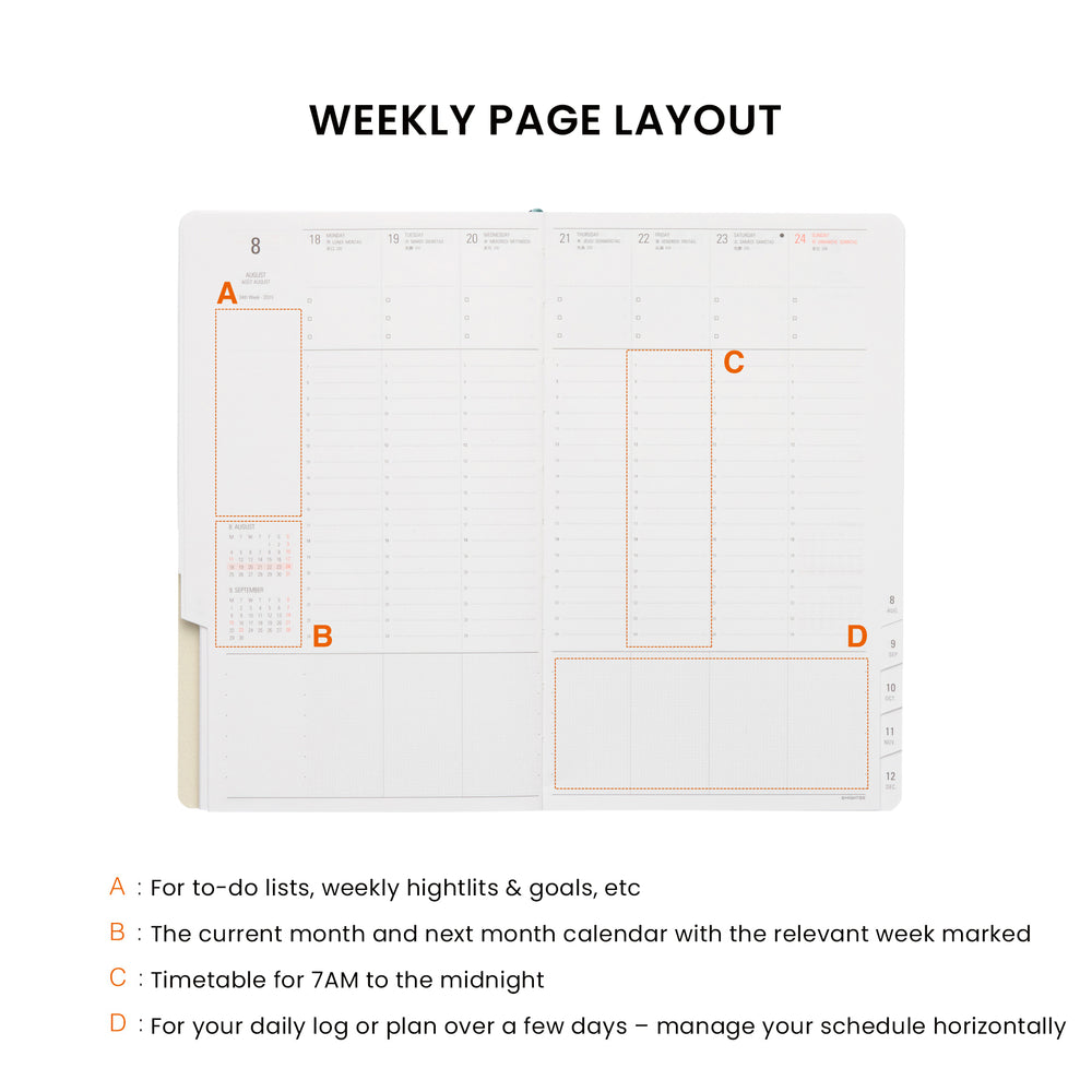Hightide 2027 Weekly Diary Shade B6 Slim Vertical