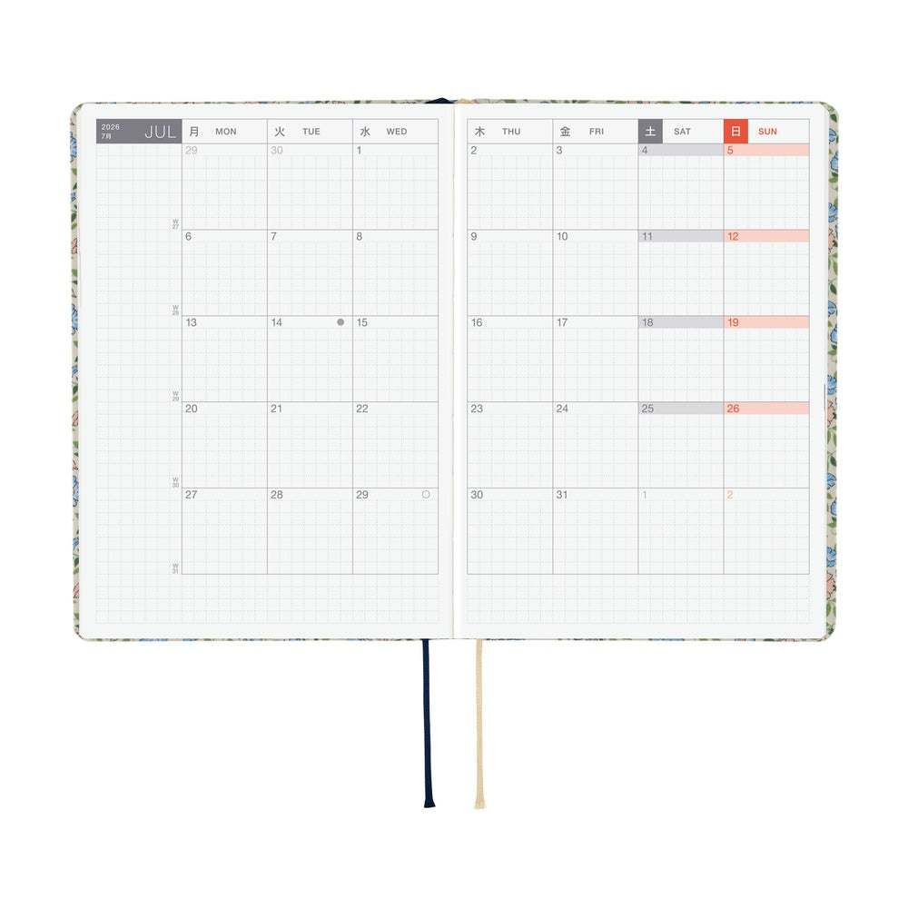 Hobonichi A6 Hon - Liberty Fabrics: Sasha Kiora