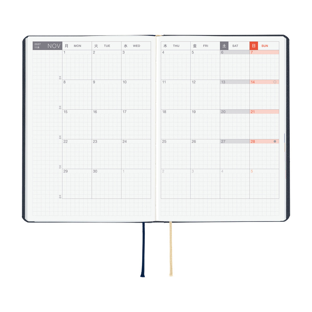 Hobonichi A6 Hon - Slash (Navy)
