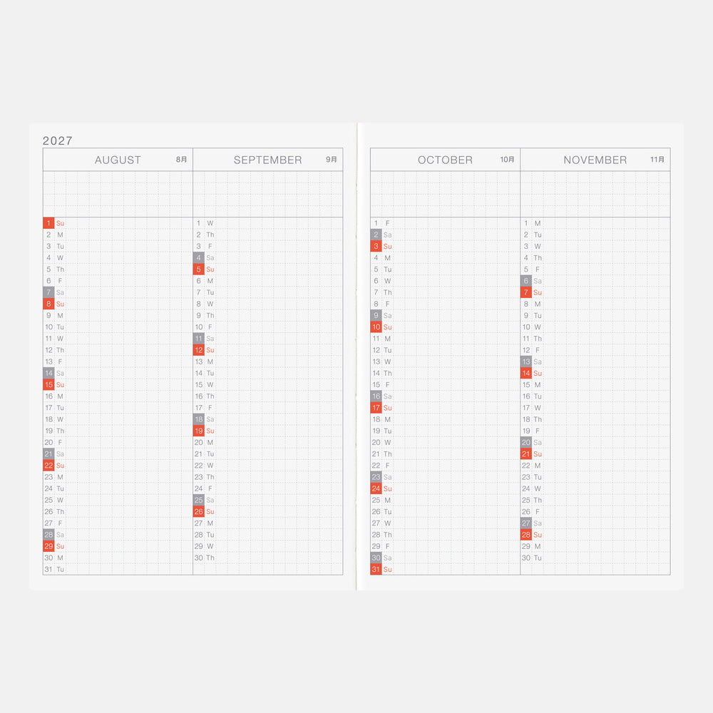 Hobonichi Techo A6 English Original Book - Monday Start
