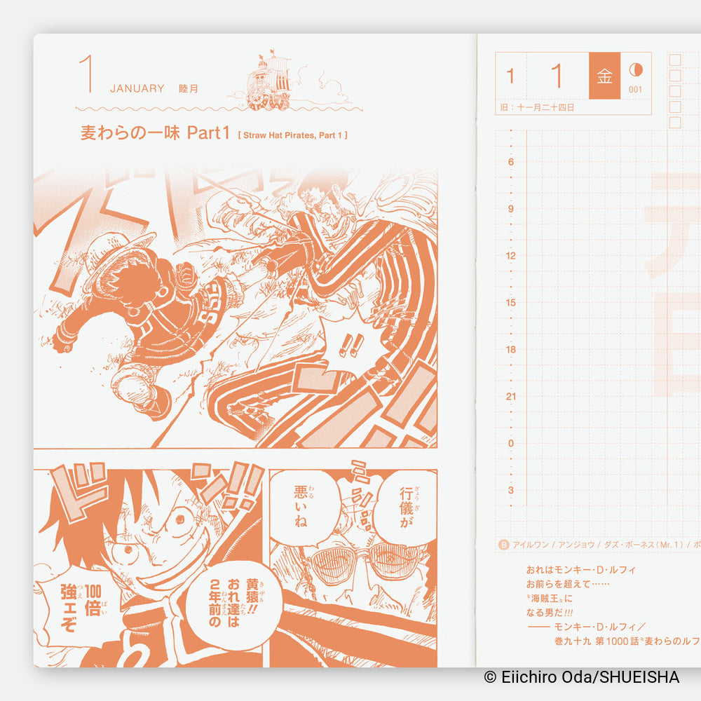Hobonichi Techo Japanese Original Book - One Piece Edition [A6 size/Daily/Jan start/Mon start]