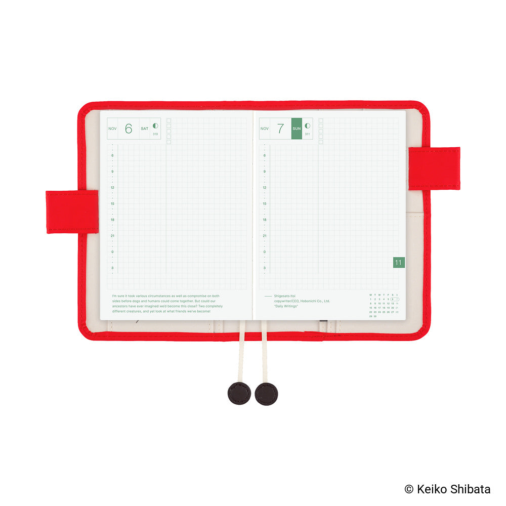 Hobonichi Techo A6 Original Planner Cover - Keiko Shibata: Bus management by Mr. and Mrs. Inoue