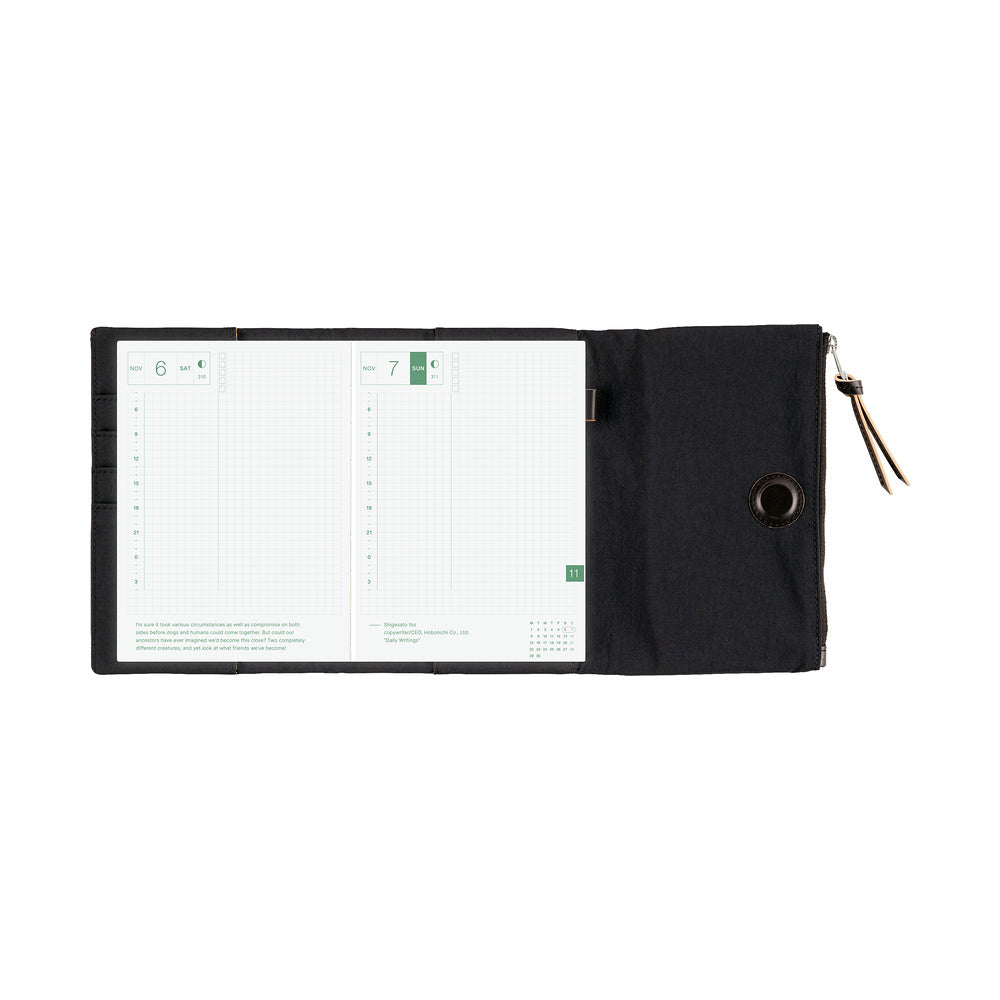 Hobonichi Techo A6 Original Planner Cover - Tragen: Black