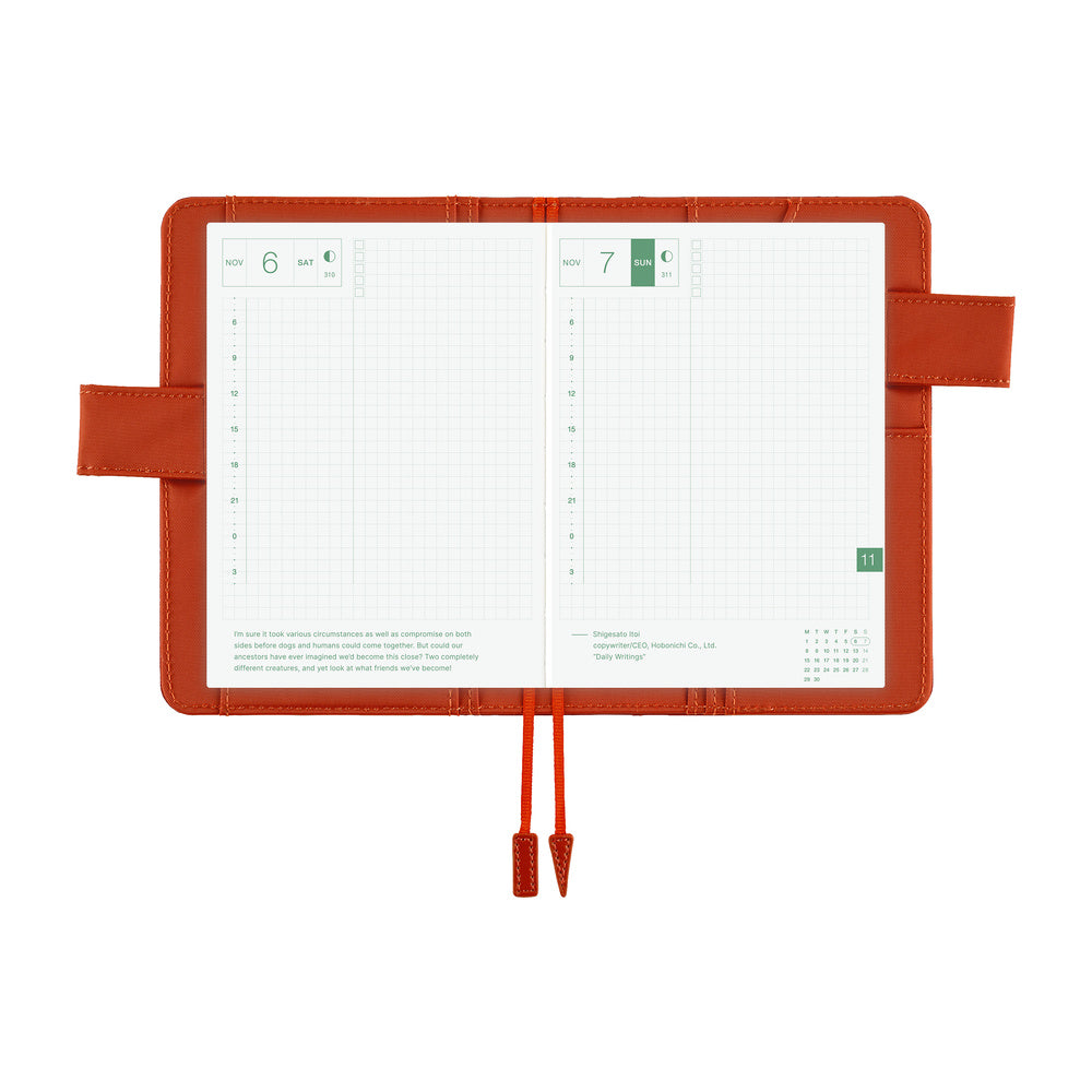 Hobonichi Techo A6 Original Planner Cover - Colors: Bordeaux Teracotta