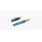 Visconti Mirage Mythos Odysseus collection, close-up of the barrel and cap acrylic finish