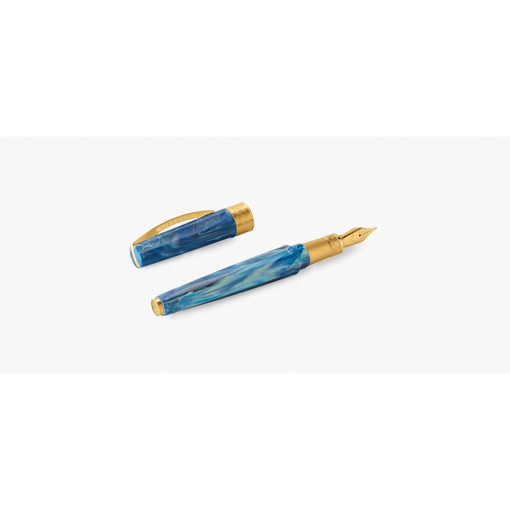 Visconti Mirage Mythos Odysseus collection, close-up of the barrel and cap acrylic finish