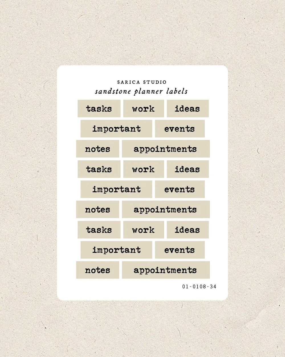 Sarica Studio Productivity Planner Label Stickers
