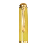 Pelikan Classic 200 Special Edition Pyrite fountain pen, close-up of the translucent gold shimmer resin