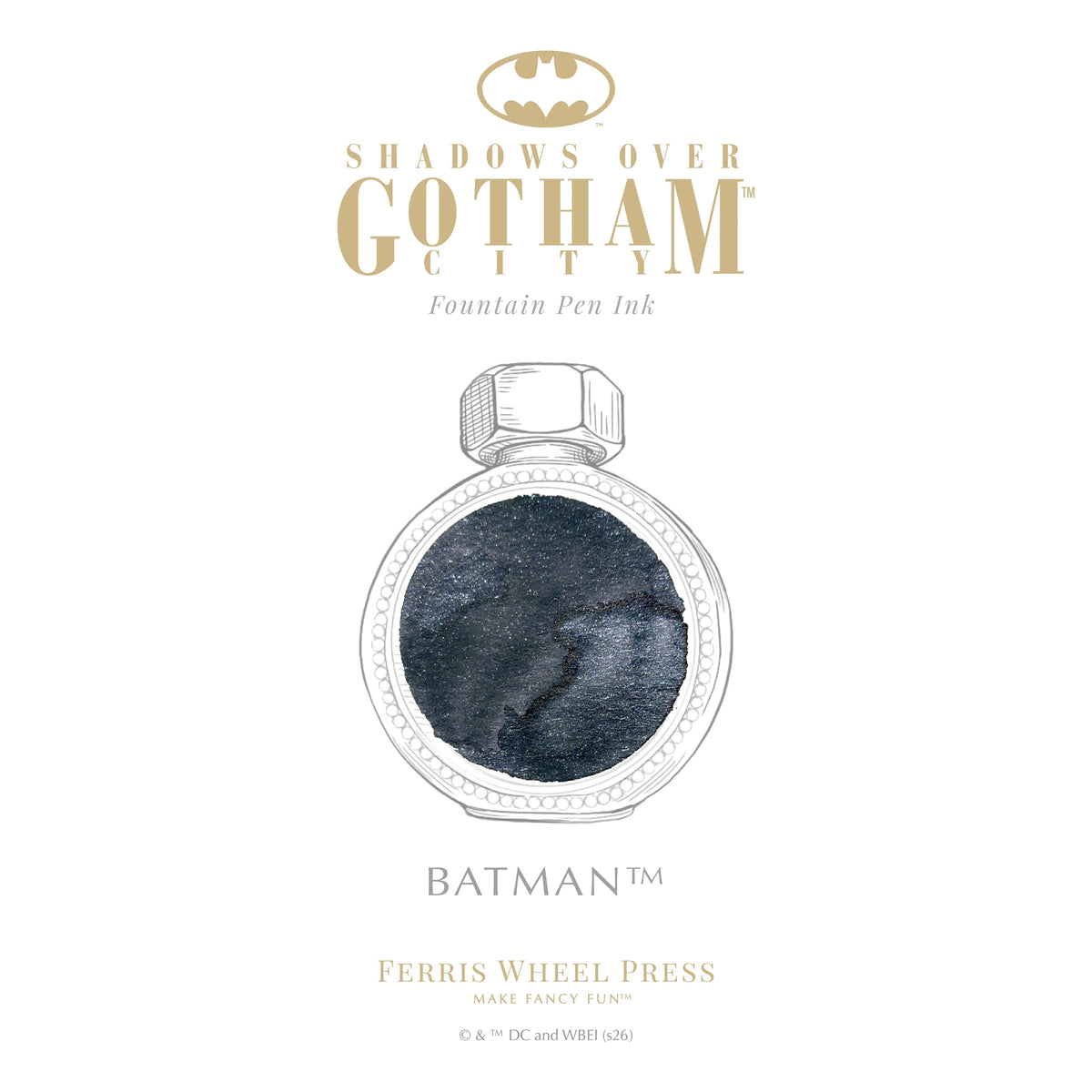 Ferris Wheel Press x Batman Collection Batman Limited Edition Ink - 38ml Bottled Ink