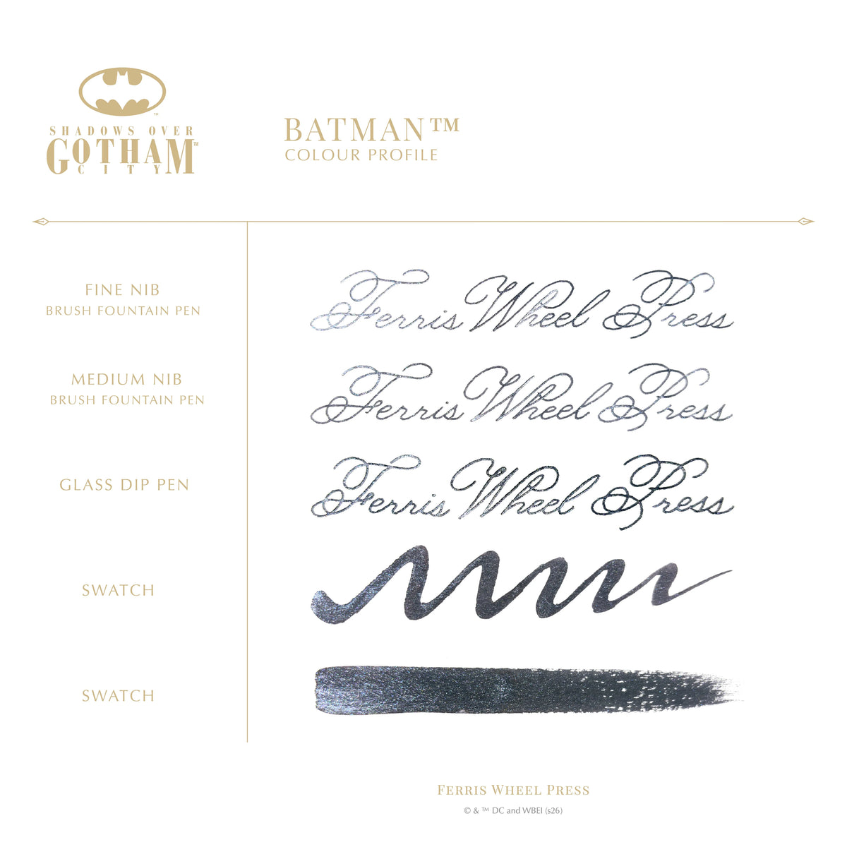 Ferris Wheel Press x Batman Collection Batman Limited Edition Ink - 38ml Bottled Ink