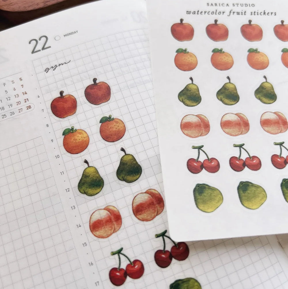 Sarica Studio Watercolor Fruit Stickers
