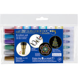 Kuretake Zig Clean Color Dot Metallic (6 Color Set)