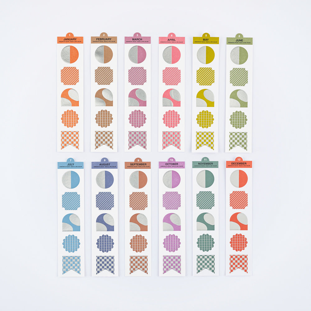 Hobonichi TSUKI no IRO: Bookmark-Style Foil-Pressed Stickers