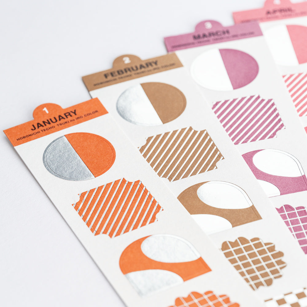 Hobonichi TSUKI no IRO: Bookmark-Style Foil-Pressed Stickers