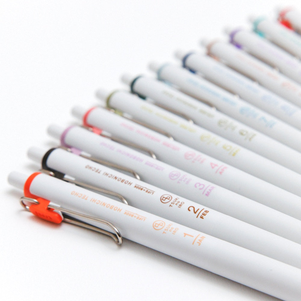 Hobonichi TSUKI no IRO: Uniball One - July-Dec Set with Case
