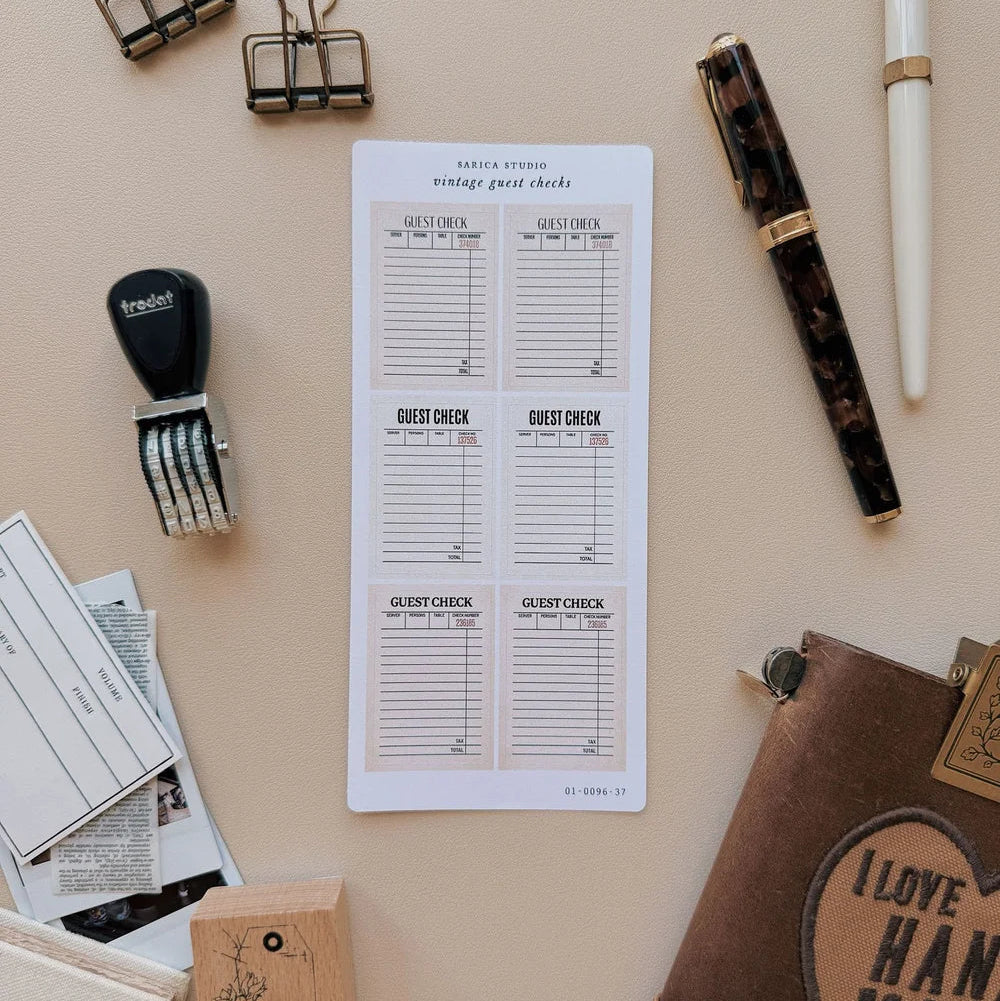 Sarica Studio Vintage Guest Check Stickers