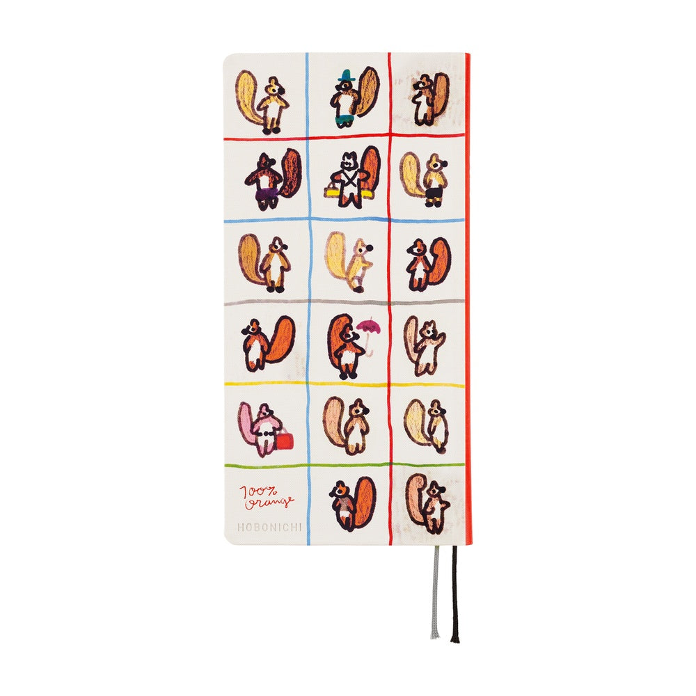 Hobonichi Techo Weeks - 100%ORANGE: Squirrel’s Moving Day (April Start)
