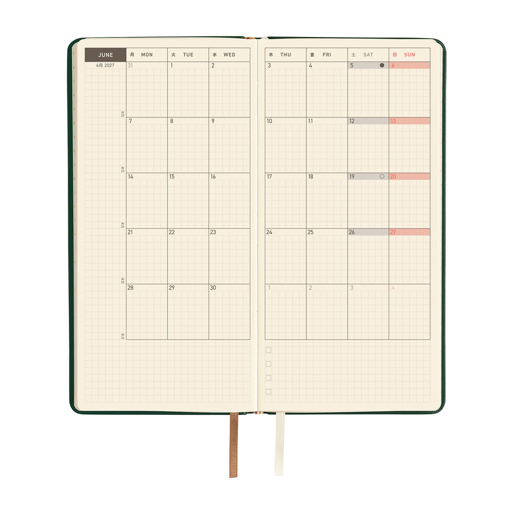 Hobonichi Techo Weeks - Leather: Forest Green