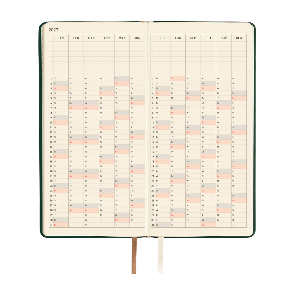 Hobonichi Techo Weeks - Leather: Forest Green