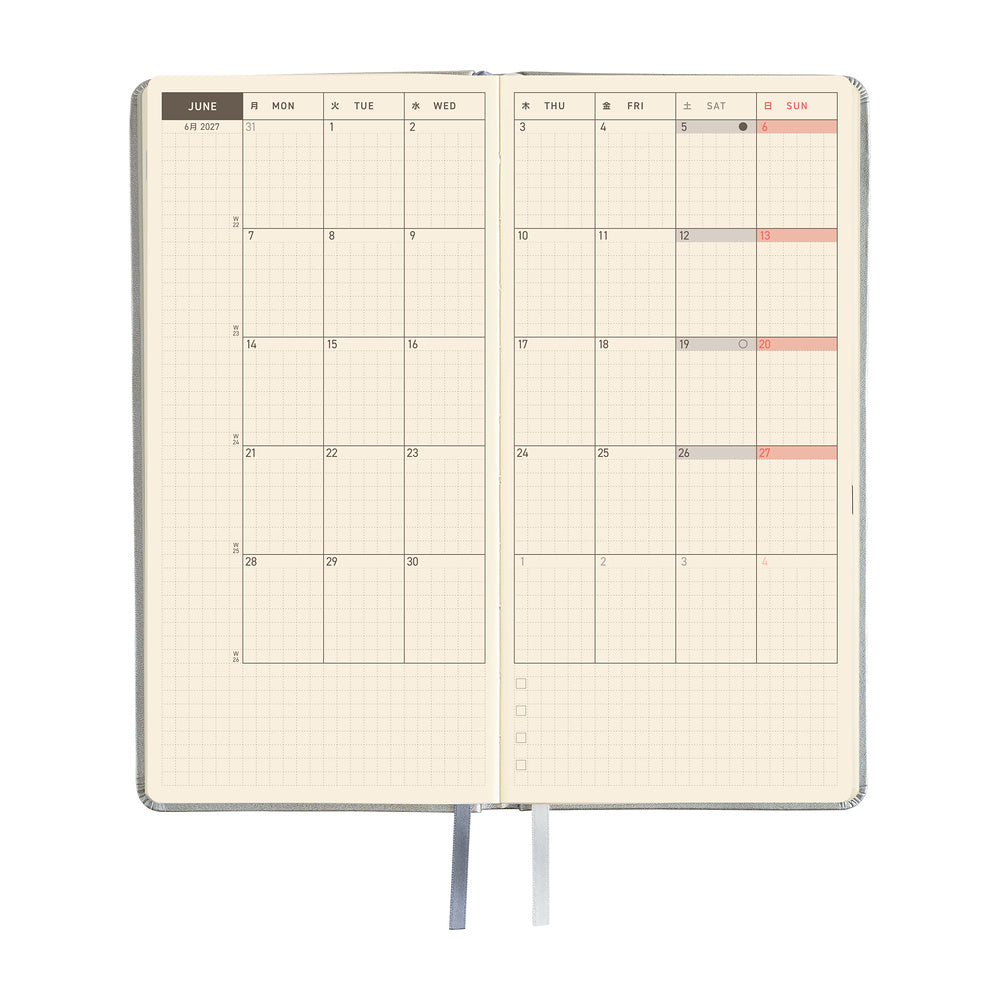 Hobonichi Techo Weeks - Leather: Noble Silver