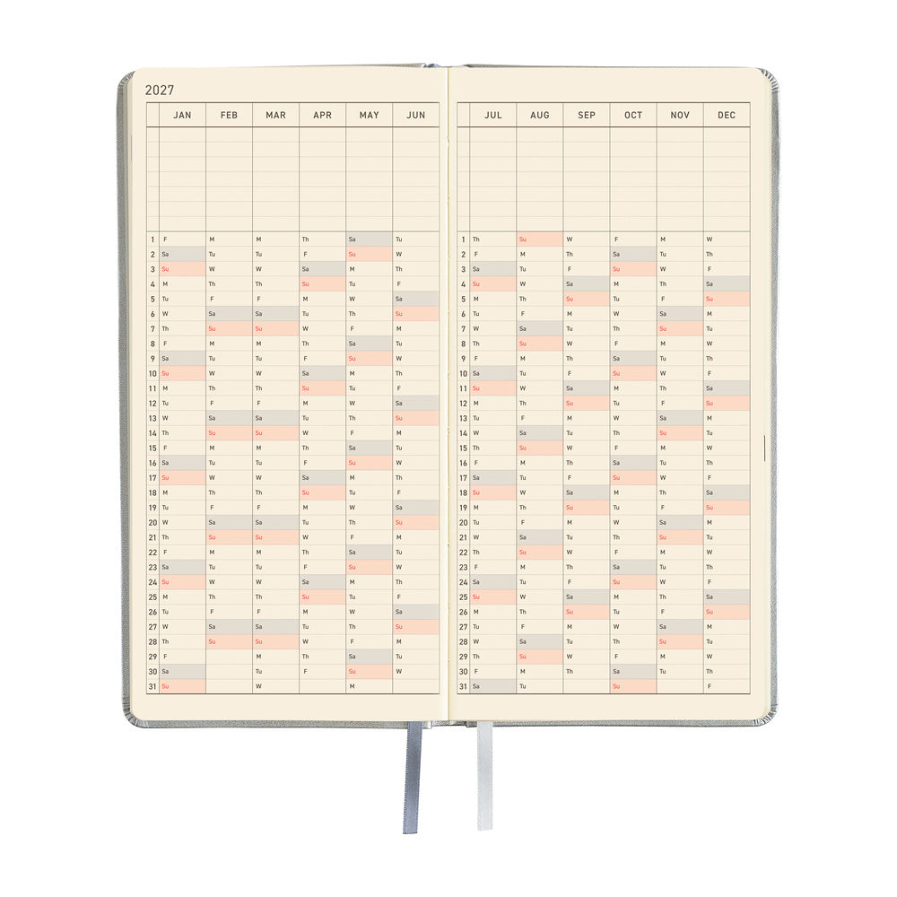 Hobonichi Techo Weeks - Leather: Noble Silver
