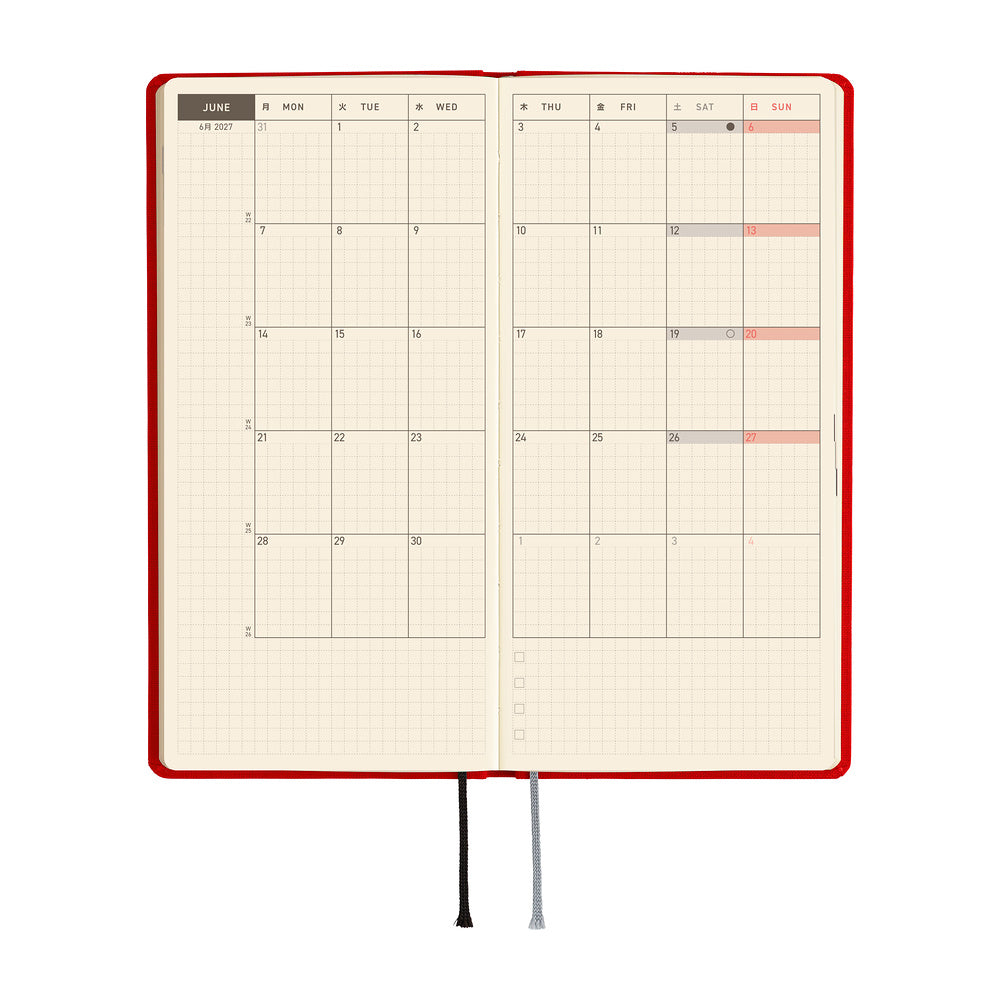 Hobonichi Techo Weeks Mega - Colors: Poppy Red