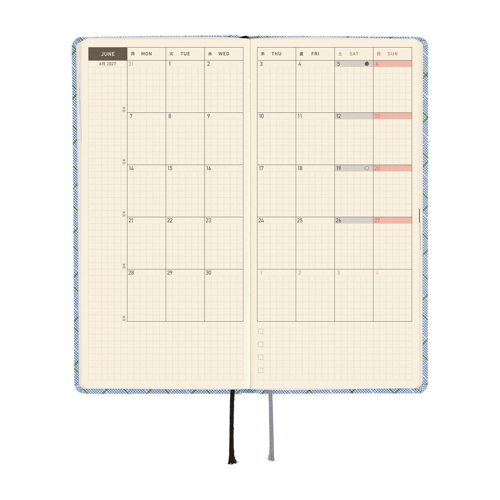 Hobonichi Techo Weeks - Shirt Fabric: Graph Plaid