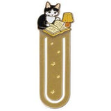 Pottering Cat Bookmarker - Brass Bookmark
