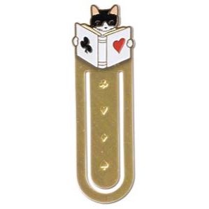 Pottering Cat Bookmarker - Brass Bookmark