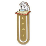 Pottering Cat Bookmarker - Brass Bookmark