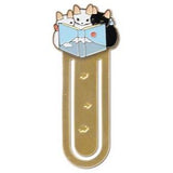 Pottering Cat Bookmarker - Brass Bookmark