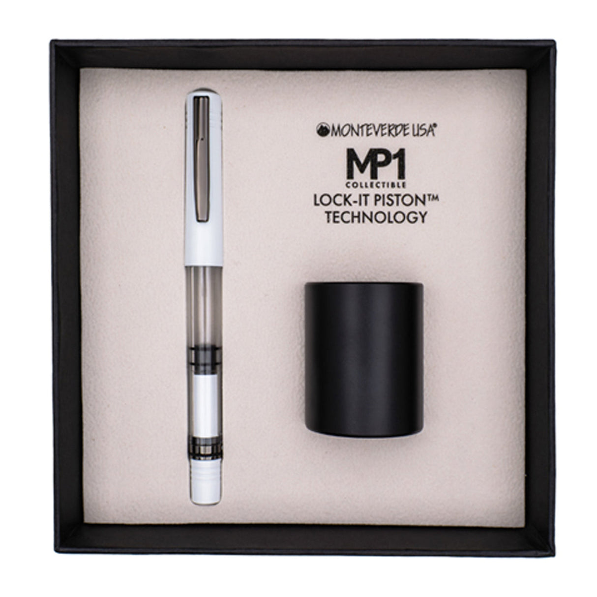 Monteverde MP1 Fountain Pen and Aluminum Pen Holder Set - White Lotus (Limited Edition)