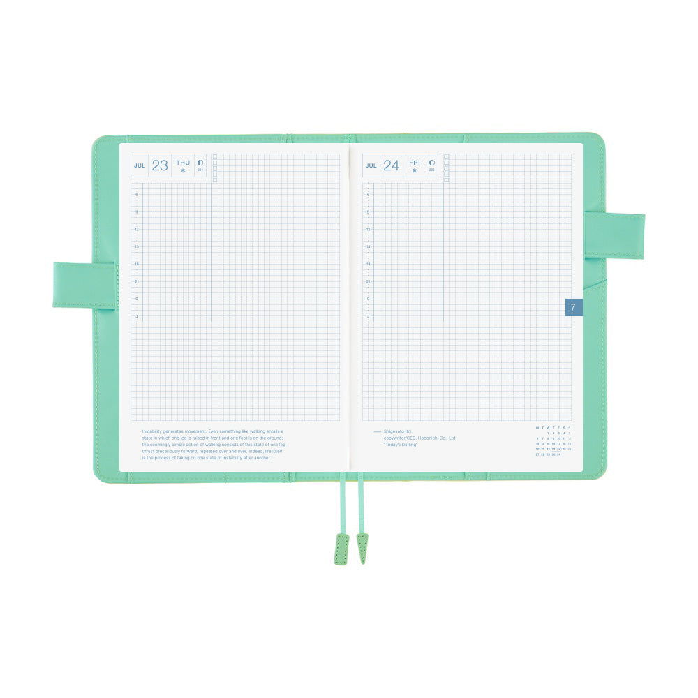 Hobonichi Techo A5 Cousin Planner Set - Colors: Chamomile Mint (April Start)