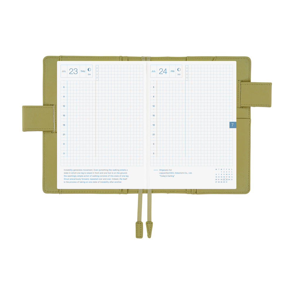Hobonichi Techo A6 Original Planner Set - Leather: Sage Green