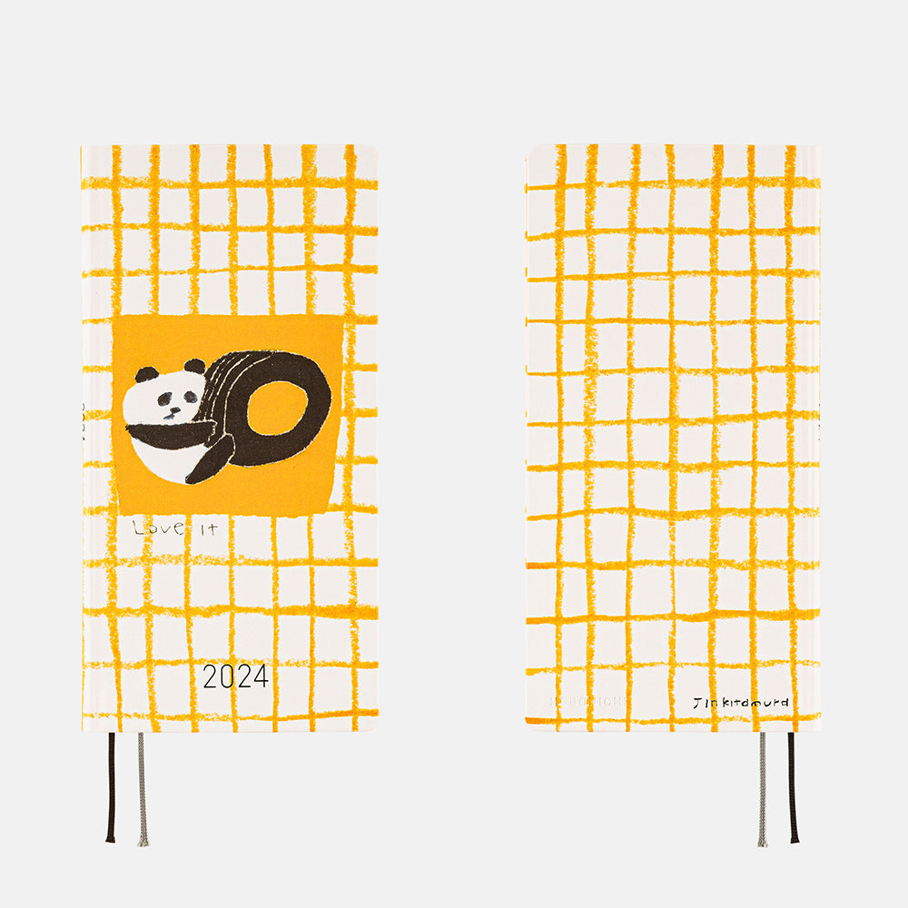 Hobonichi Techo Weeks - Jin Kitamura: Love it (Panda) Yellow Plaid