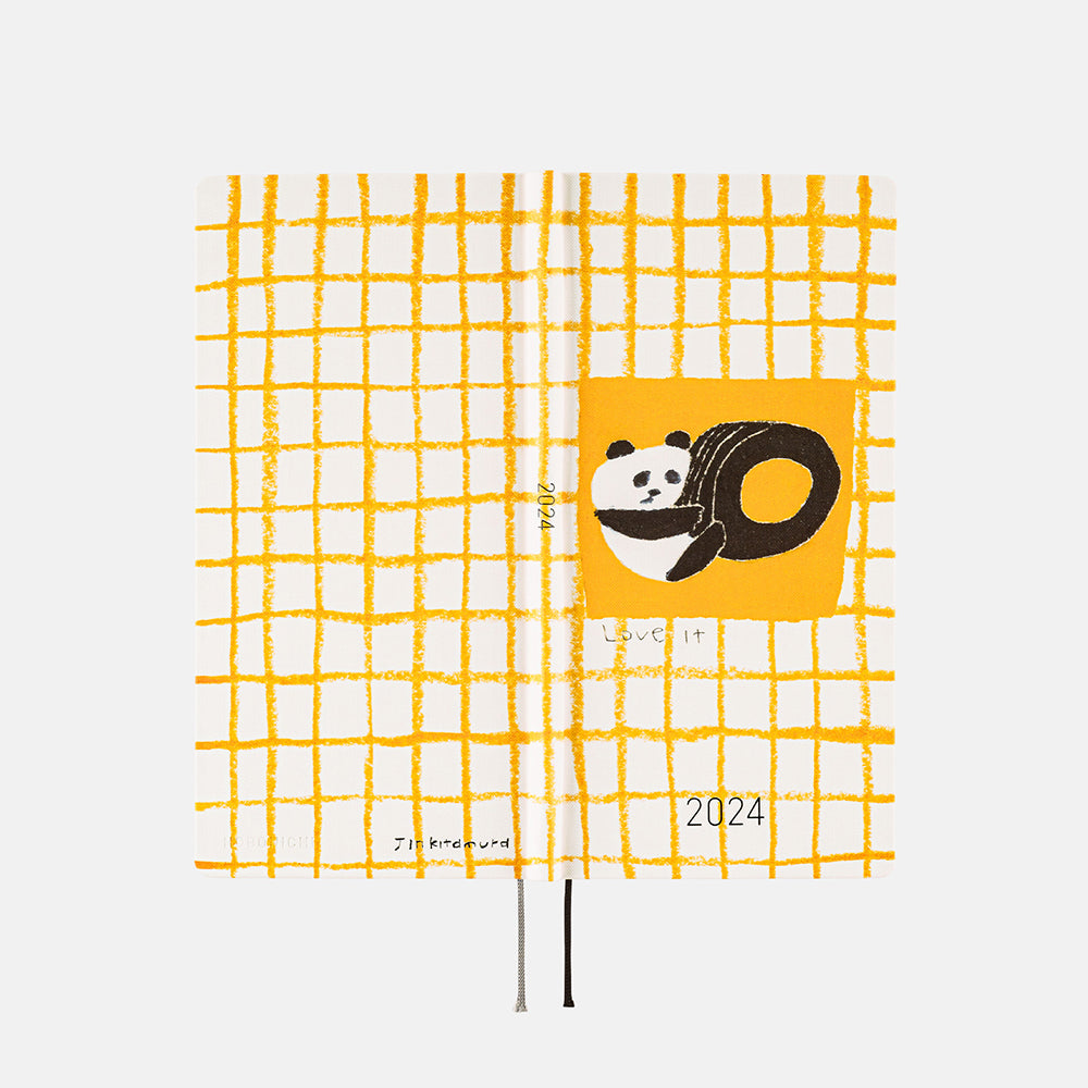 Hobonichi Techo Weeks - Jin Kitamura: Love it (Panda) Yellow Plaid