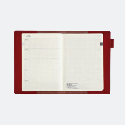 Hobonichi A5 5-Year Techo Leather Cover (Red)