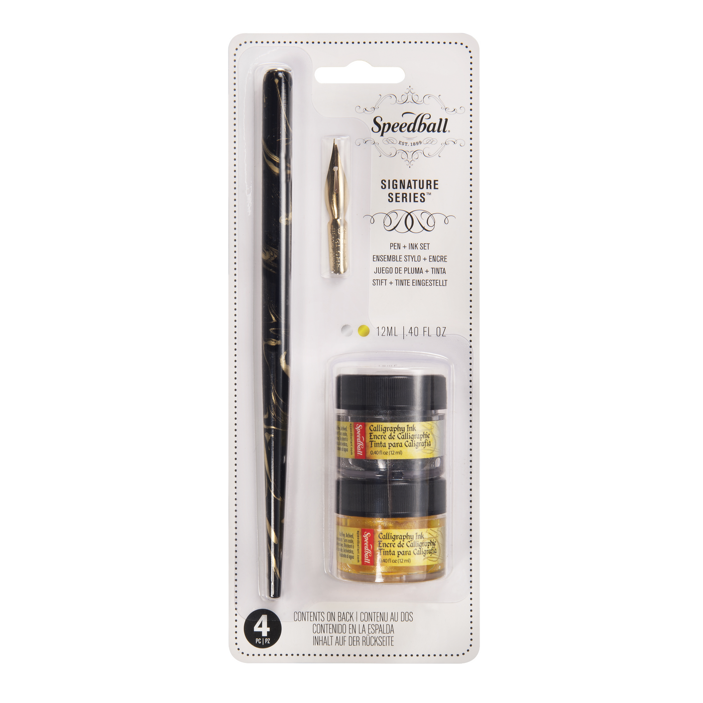 Speedball Signature Series Pen & Ink Set - Silver & Gold