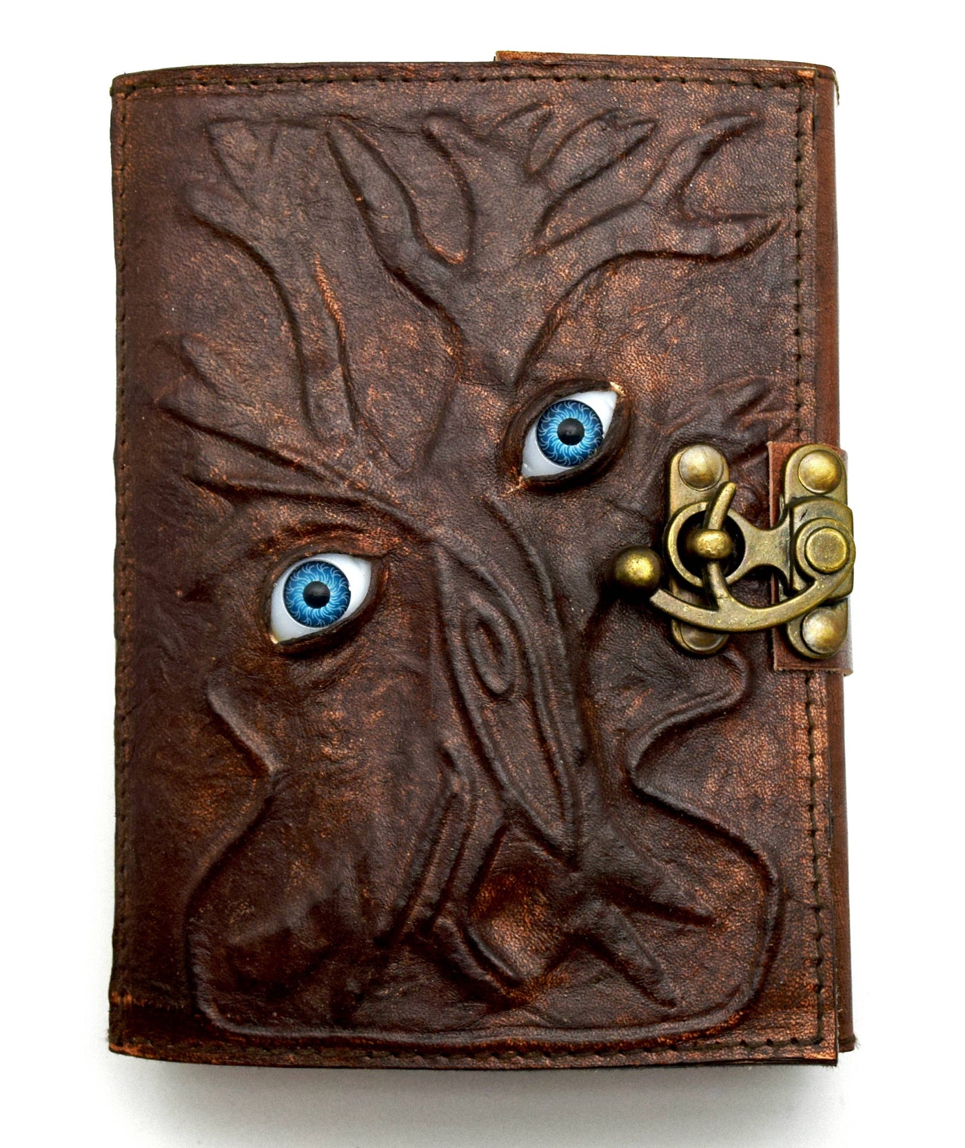 Two Eyes Looking at You Leather Embossed Journal - 5" x 7"