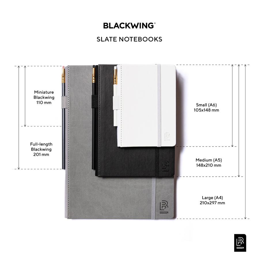 Blackwing Medium Slate Notebook - Black Cover - Ruled | Atlas Stationers.